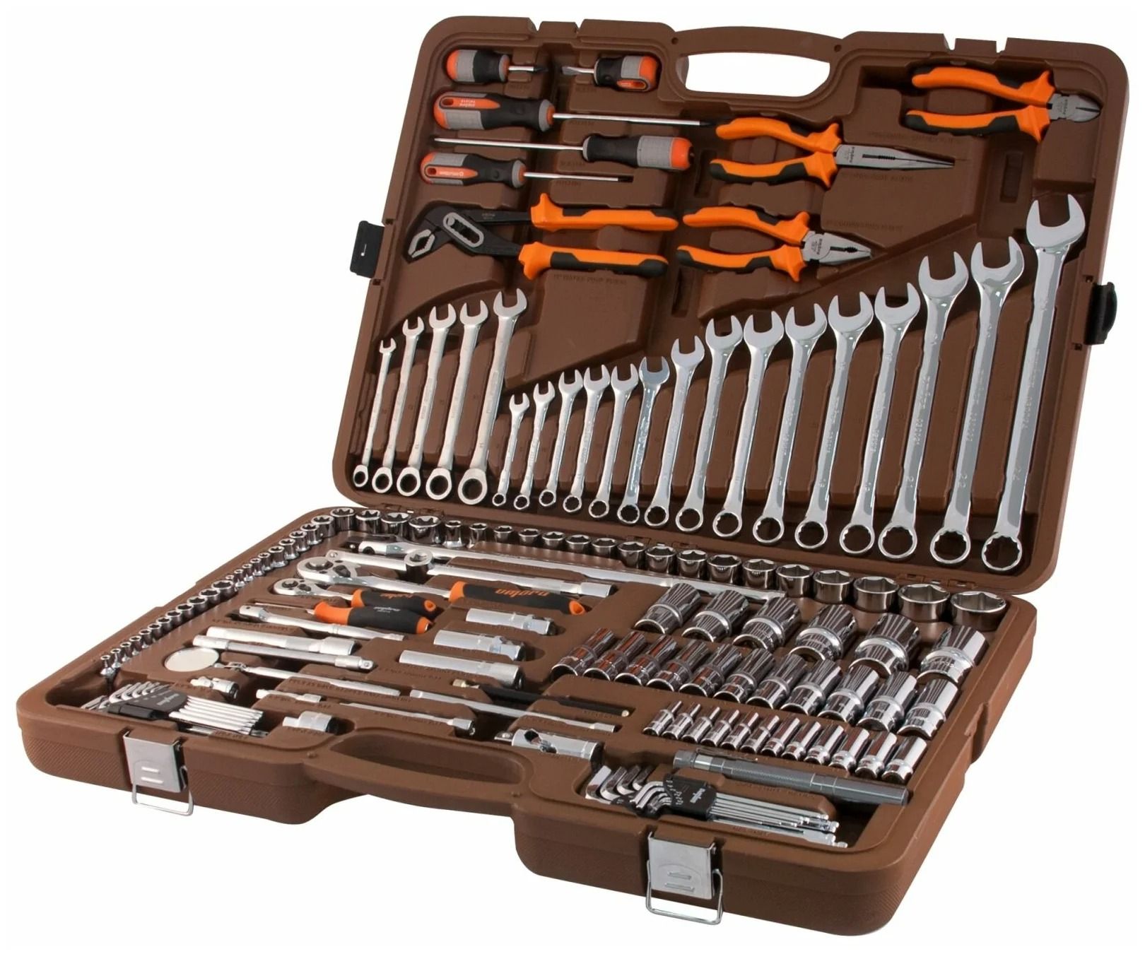 Универсальный набор инструмента 1/4", 3/8" и 1/2"DR Ombra OMT141S, 141 штука - фото